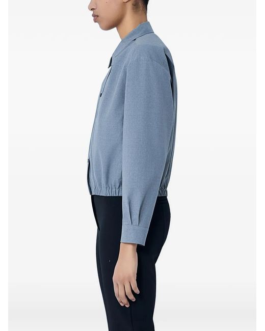Jil Sander Blue Cropped Wool Jacket