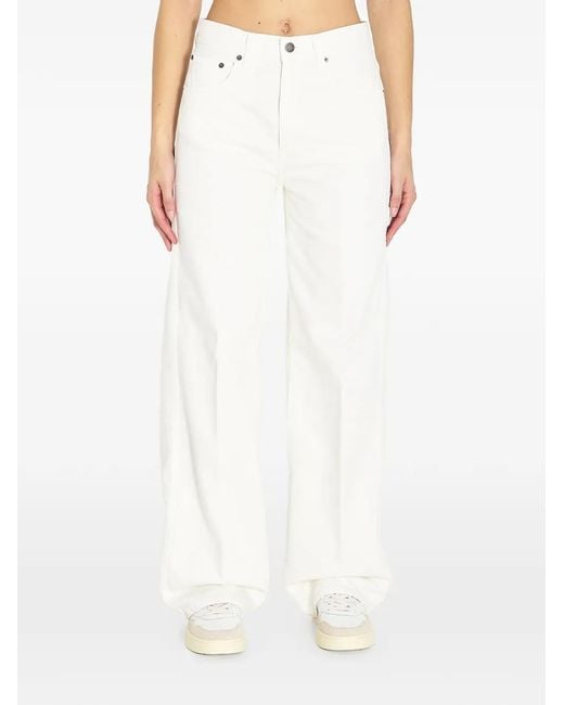 Haikure White Winona Logo-Patch Jeans