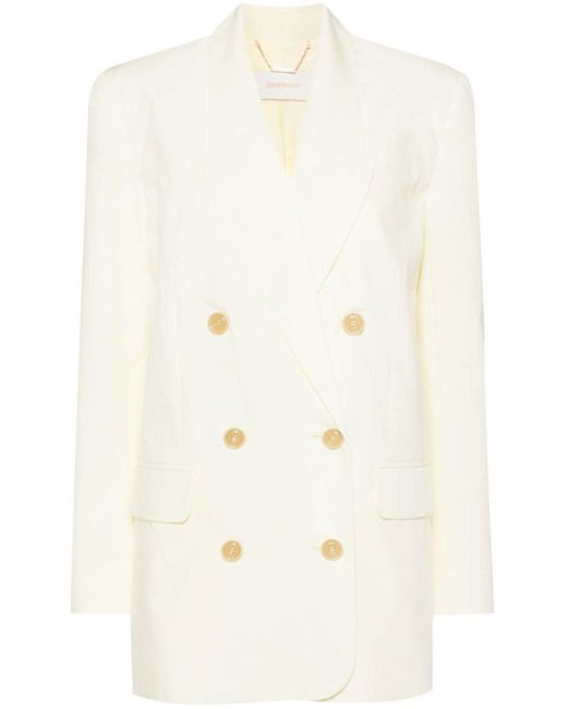 Zimmermann Natural Double-breasted Blazer