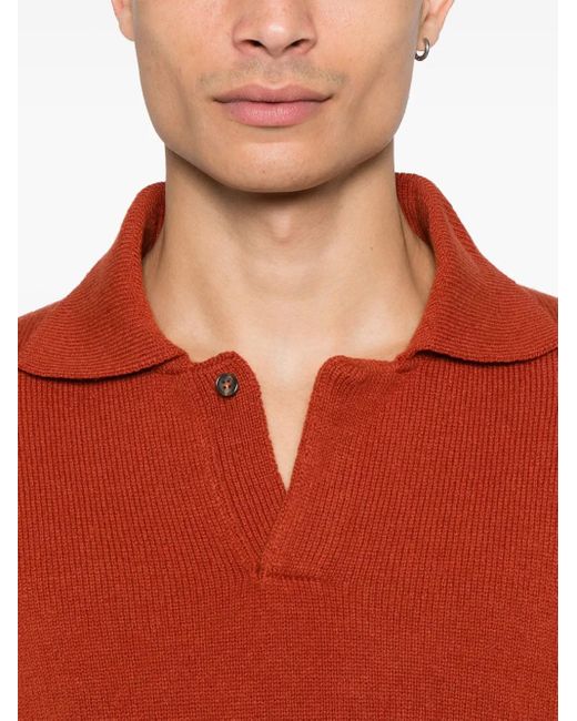 Zanone Red Polo En Laine Vierge for men