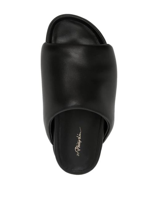 3.1 Phillip Lim Black Freida Pillow Platform Slides