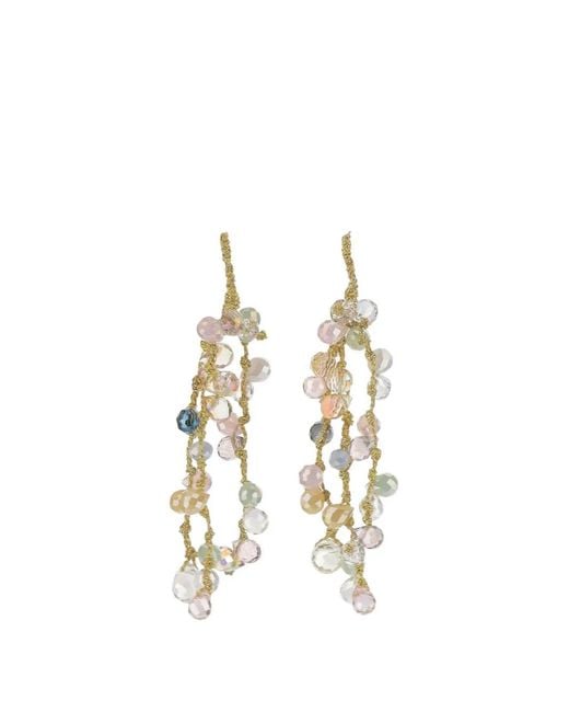 Mela White Crystal-Embellished Teardrop Earrings