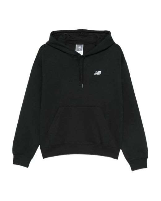 New Balance Black Logo-embroidered Hoodie