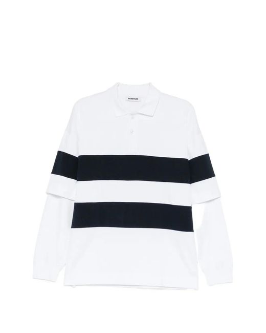 DARKPARK White Layered Striped Polo Shirt for men