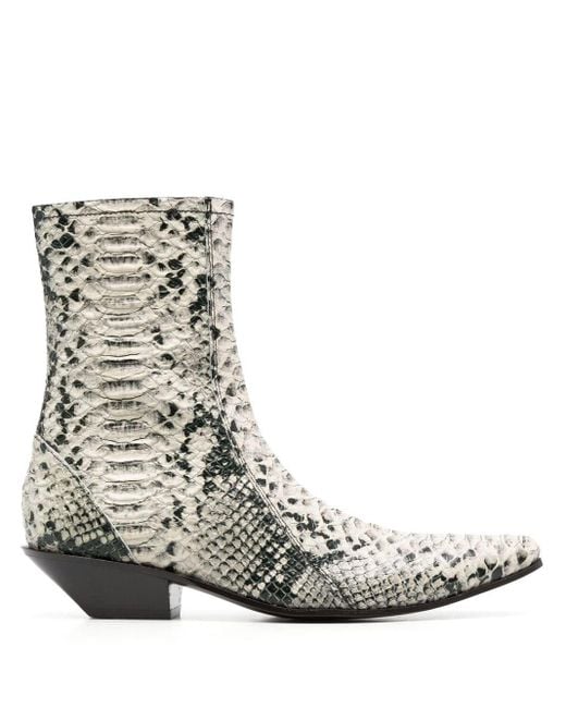 snakeskin cuban heel boots