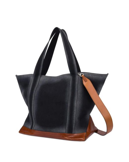 Moschino Blue Logo-Patch Tote Bag