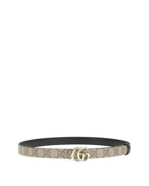 Gucci White Gg Supreme Buckle Belt