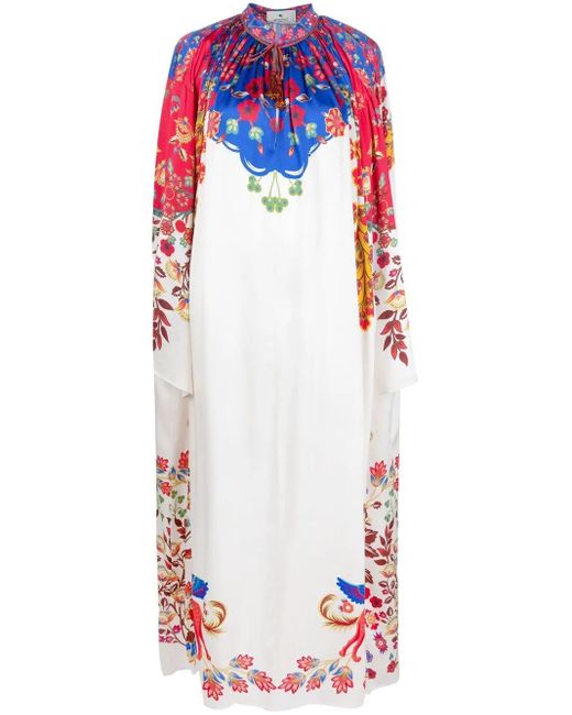 Etro White Floral-Print Tunic Dress
