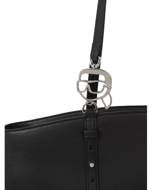 Karl Lagerfeld Black Large Ajustable-Strap Tote Bag