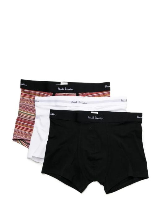 | Confezione da 3 Boxer in cotone stratch con logo | male | MULTICOLORE | XL di Paul Smith in Black da Uomo