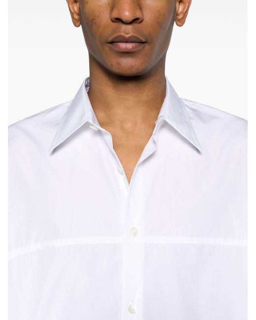 Camisa con cuello recto Dries Van Noten de hombre de color White