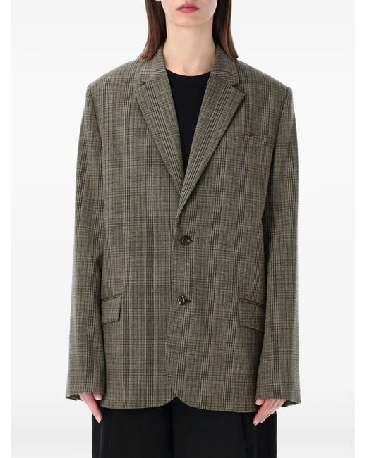 Soeur Green Hermosa Check-Pattern Blazer