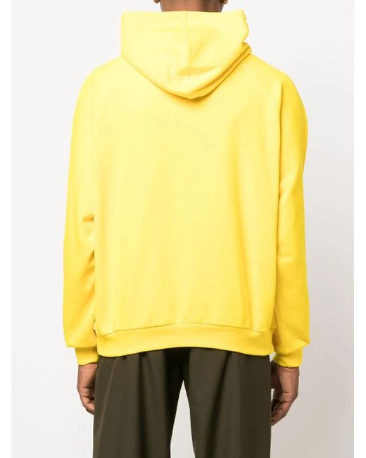 Sunnei Yellow Logo Drawstring Hoodie for men