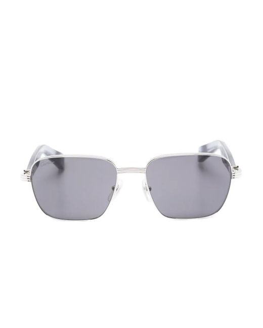 Cartier Gray Lunettes De Soleil À Monture Rectangulaire