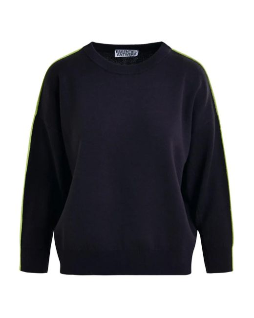 Essentiel Antwerp Trui Met Naaddetail in het Blue