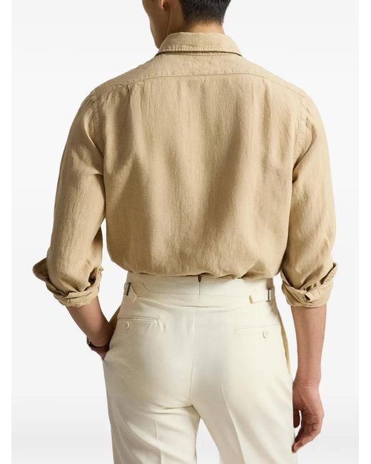 Polo Ralph Lauren Natural Custom Fit Pony-Embroidered Shirt for men