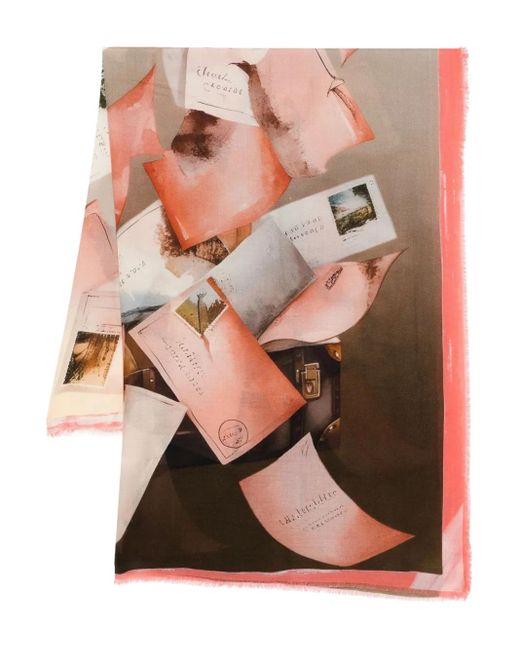 D'Aniello Pink Schal mit Buchstaben-Print