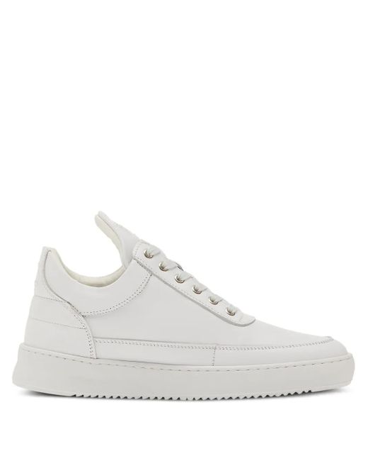 Filling Pieces ナッパレザースニーカー White