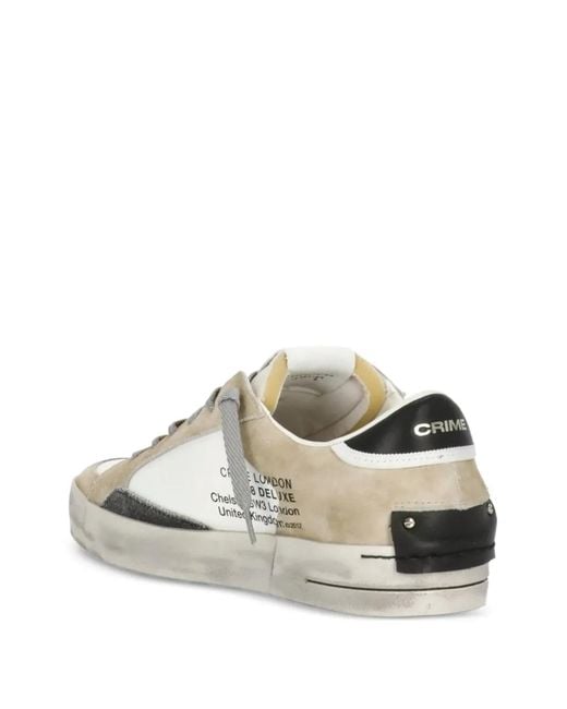 Crime London White Baskets Sk8 Deluxe En Cuir for men