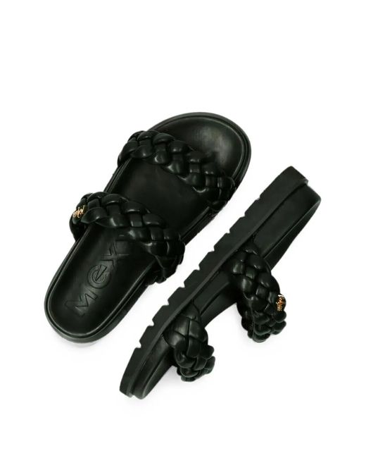 Mexx Black Braided-Strap Platform Sandals