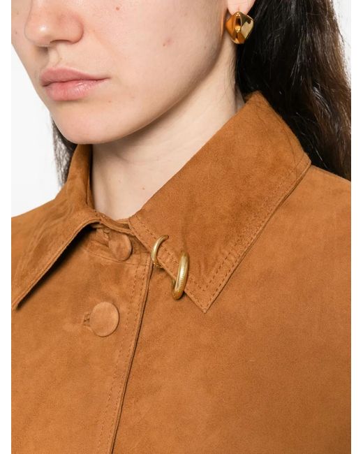 Alberta Ferretti Brown Flap-Pocket Button-Up Shirt