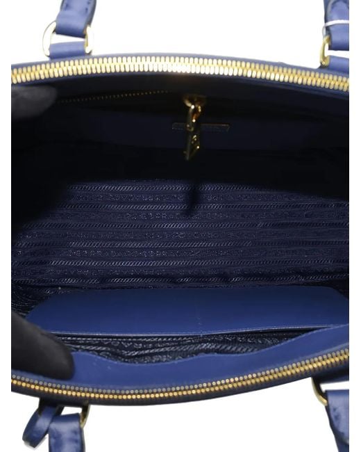 Prada Blue Saffiano Lux Galleria Tote Bag