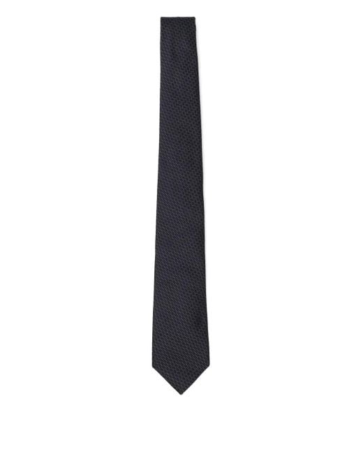 Corbata de seda con estampado geométrico Giorgio Armani de hombre de color Blue