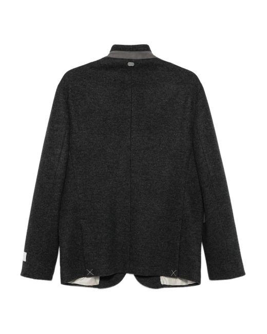 Agnona Black Stand-Collar Patch-Pocket Jacket for men