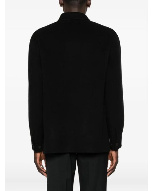 Hevò Black Button-Down Shirt Jacket for men