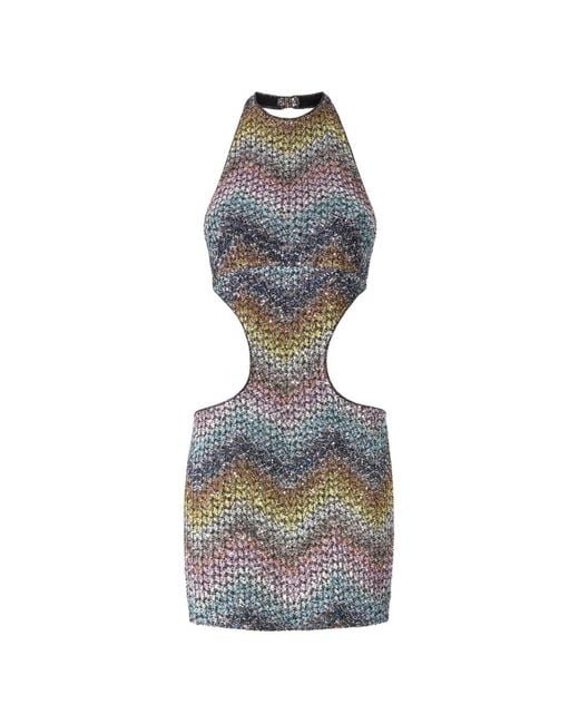 Missoni Gray Sequin-Embellished Mini Dress