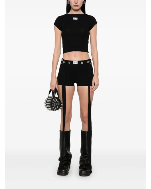 Jean Paul Gaultier Black Logo-Patch T-Shirt