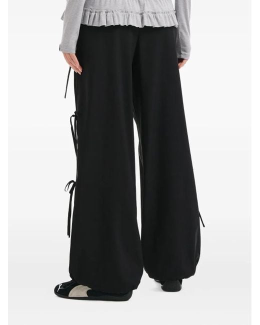 Mini Cream Black Drawstring Track Pants