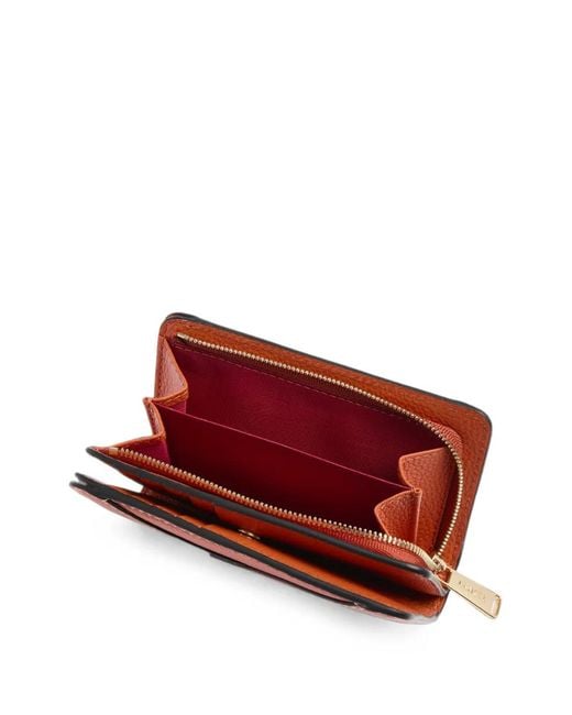 Lancel Orange Grained Leather Wallet