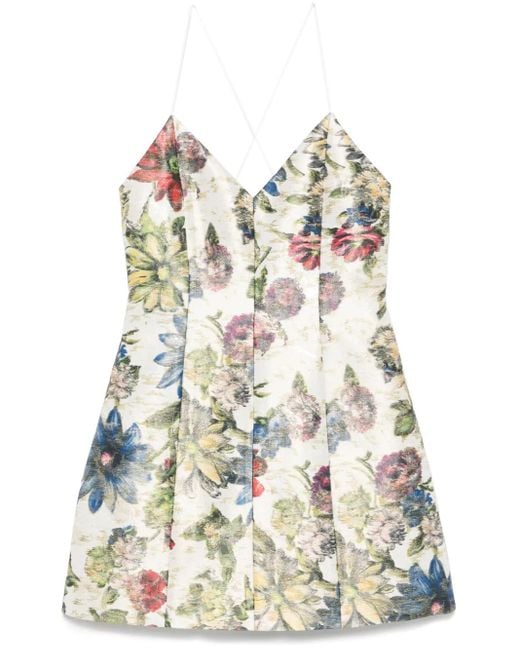 Alice + Olivia Natural Tayla Printed Mini Dress