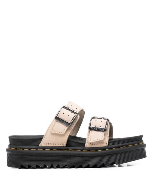 Dr. Martens Myles Sidebuckle Detail Sandals in Natural Lyst