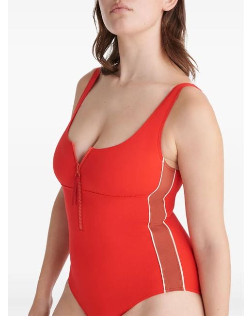 Eres Red Square-Neck Swimsuit
