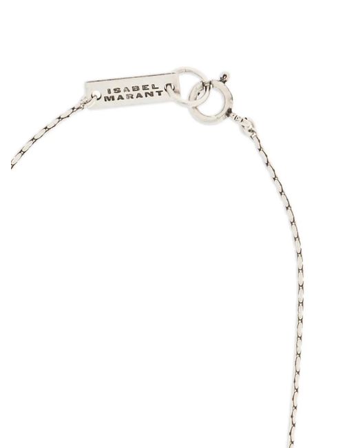 Isabel Marant White Teardrop-Pendant Necklace