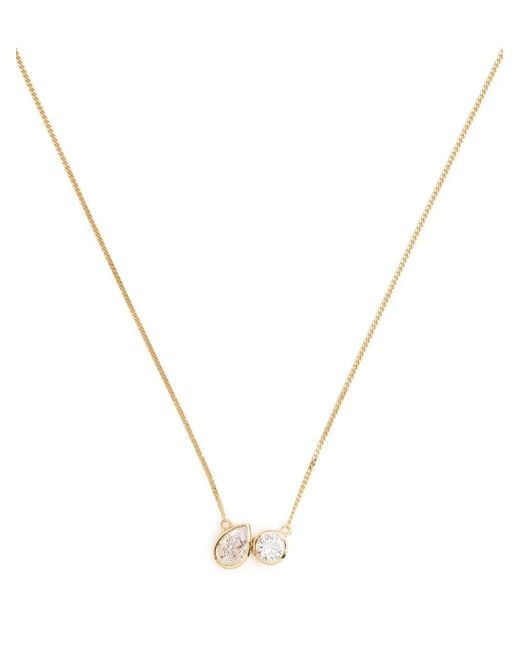 Completedworks Metallic Crystal Pendant Chain Link Necklace