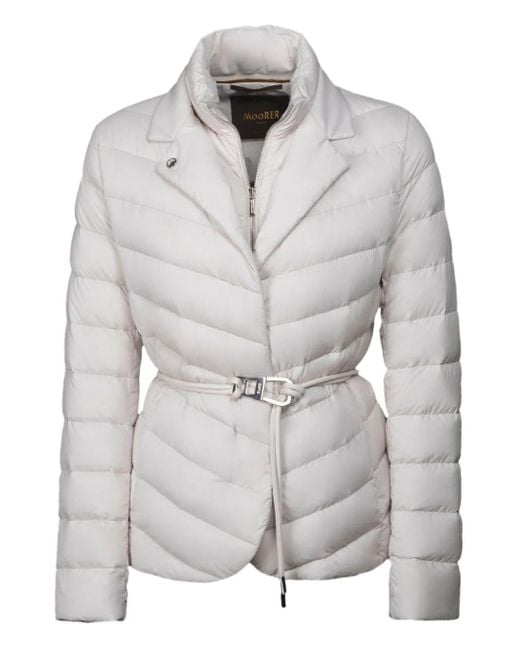 Moorer Gray Quilted Belted Jacket
