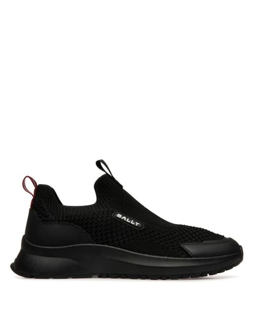 Bally Black Logo-Plaque Slip-On Sneakers for men