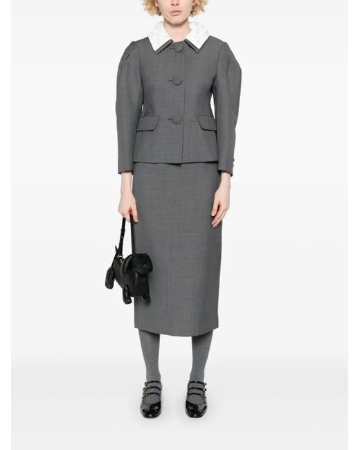 ShuShu/Tong Gray Sequinned-Collar Jacket