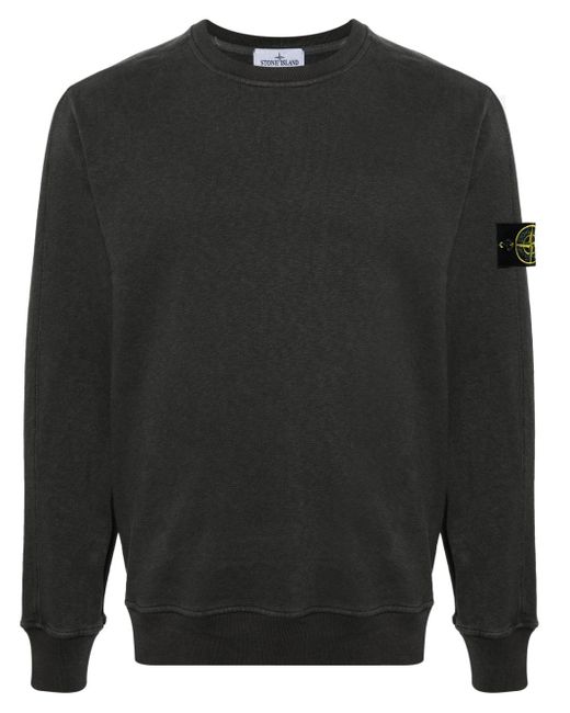 Stone Island Black Compass-badge Cotton Sweatshirt for men
