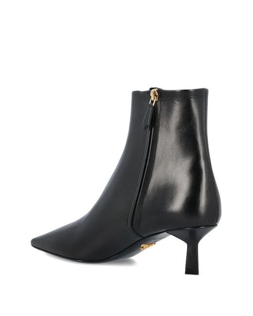 Prada Black Spitze Stiefel Mit Triangel-Logo