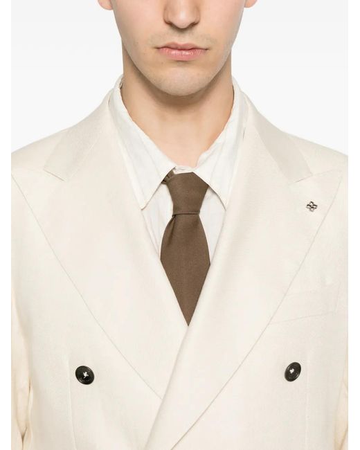 Tagliatore Natural Double-Breasted Peak-Lapel Suit for men