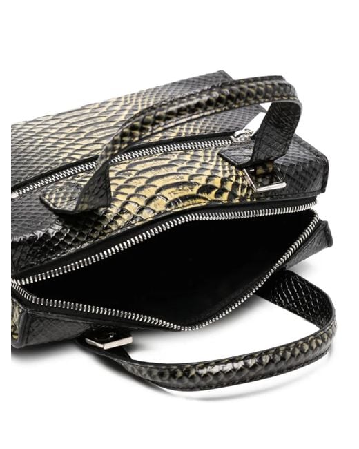 Borsa Tote Pitone Piccola di SAPIO in Black