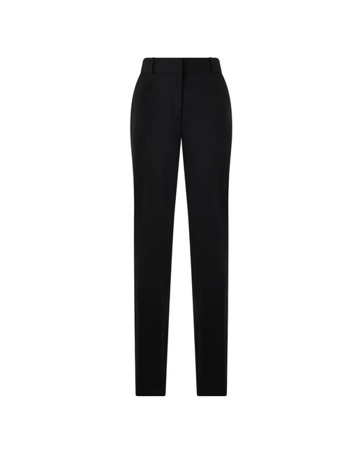 Alberta Ferretti Black High-Waisted Straight-Leg Trousers
