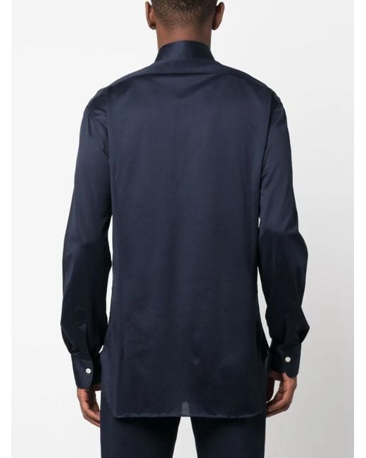 Kiton Slim-Fit Overhemd in het Blue voor heren