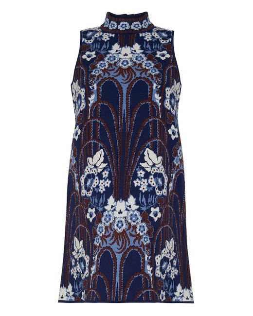 Vestido corto con cuello falso Cara Cara de color Blue