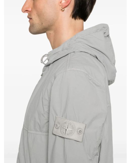 メンズ Stone Island フーデッド ジャケット Gray