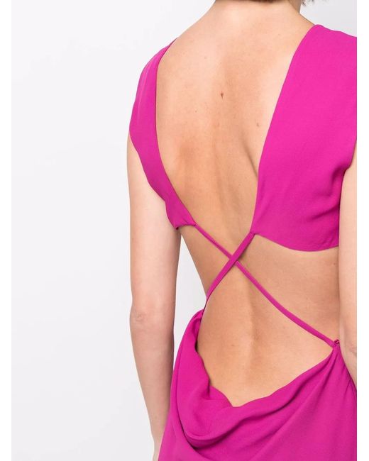 Alberta Ferretti Pink Cut-Out Gathered Gown